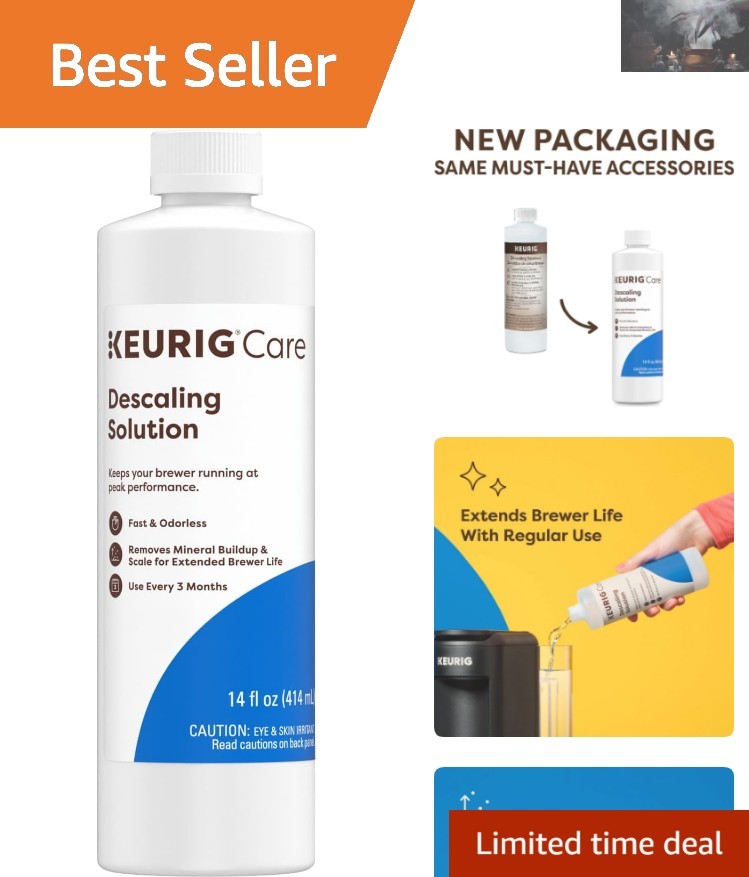 14oz Odorless Descaling Solution for K-Cup Coffee Makers - Effortless Cleaning