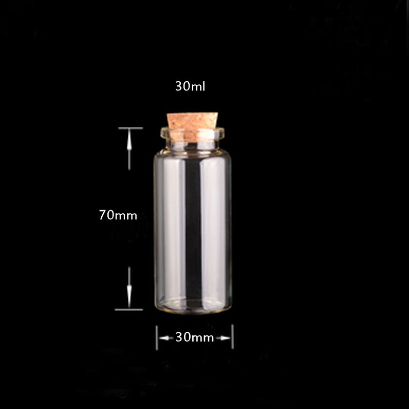 20pcs 30mm Transparent Multi Purpose Mini Empty Jars Glass with Corks Bottles gallery