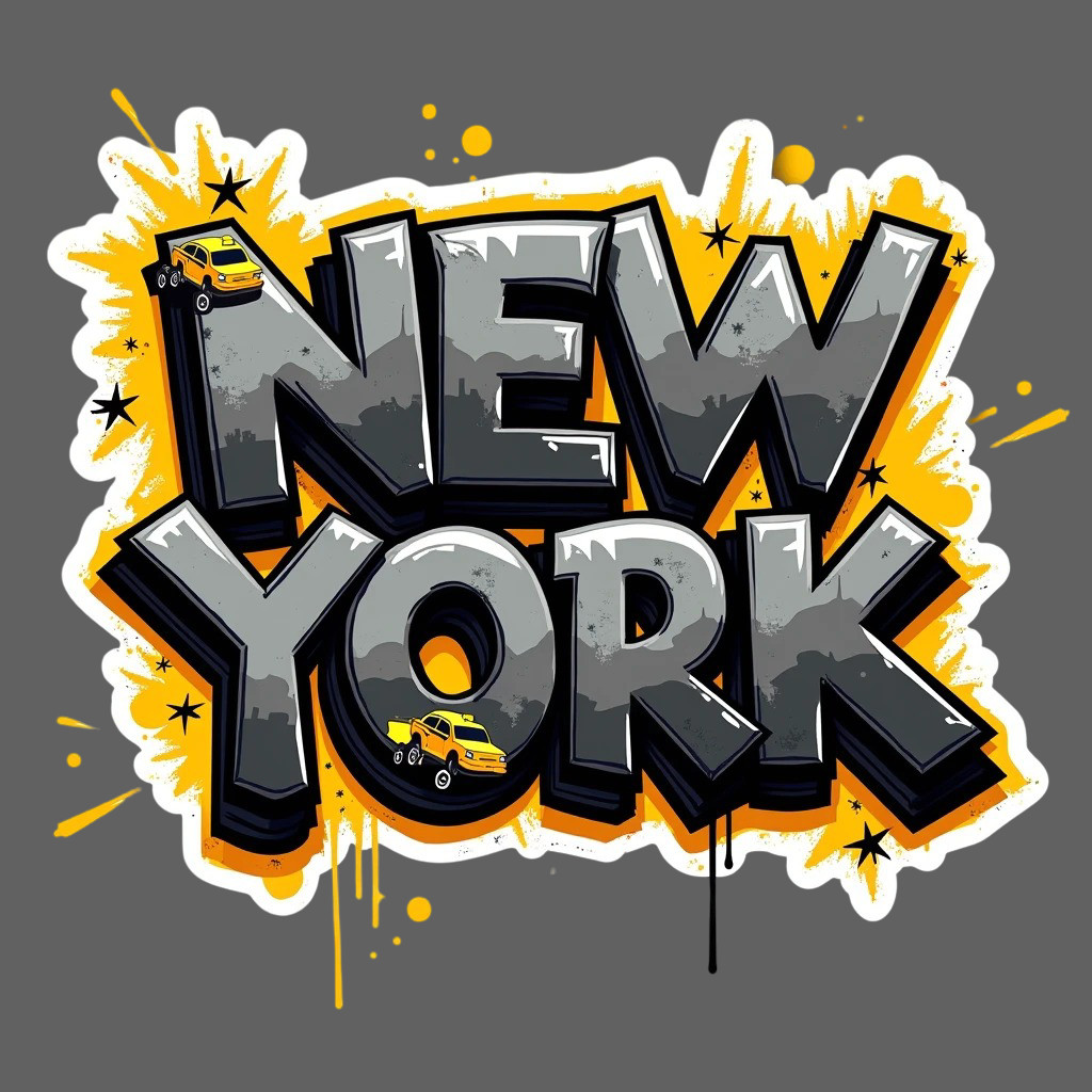 New York Sticker Vinyl Decal Graffiti Urban Taxi Street Art NYC Style gallery