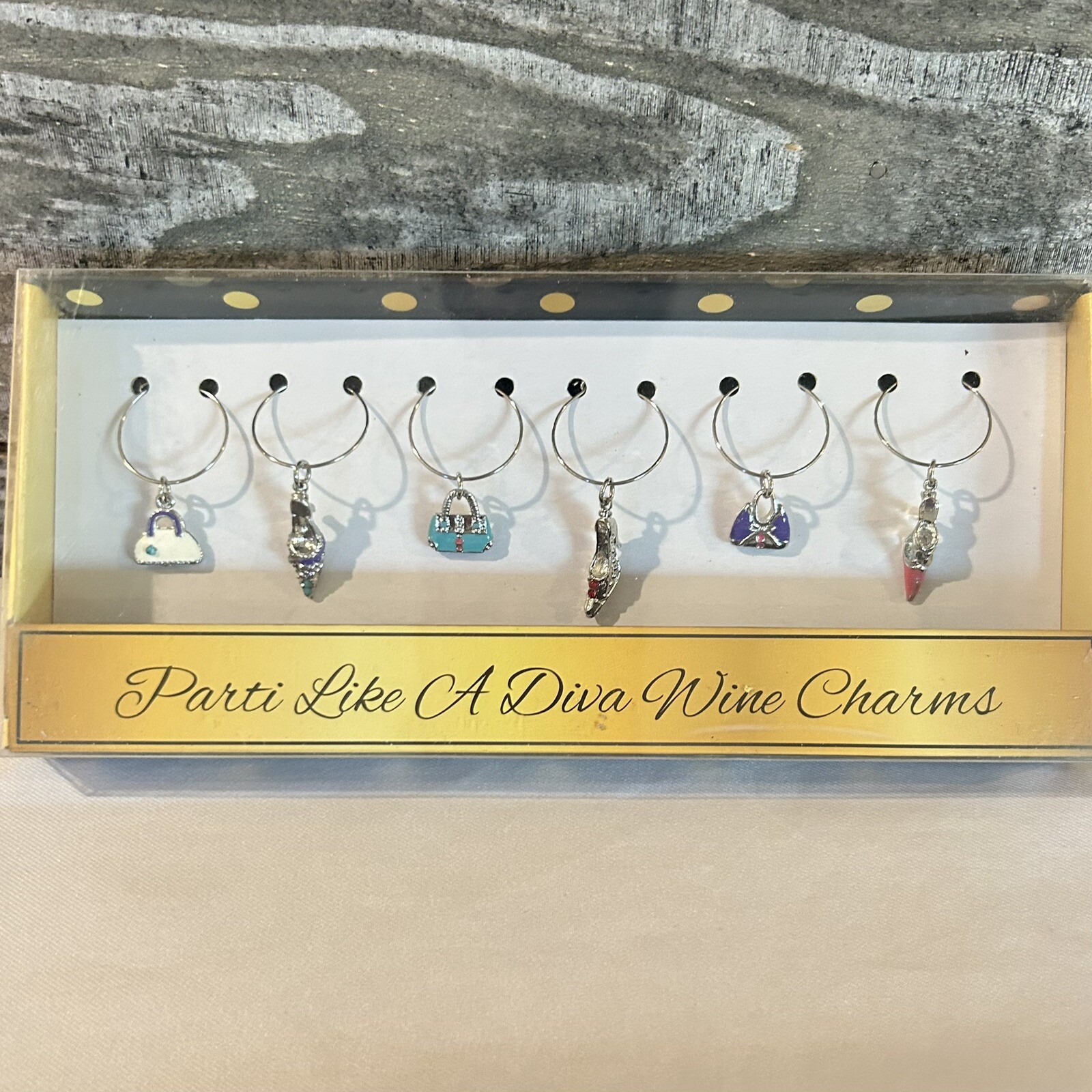 TUTTI PARTI Parti Like A Diva Wine Charms (set Of 6) New. gallery