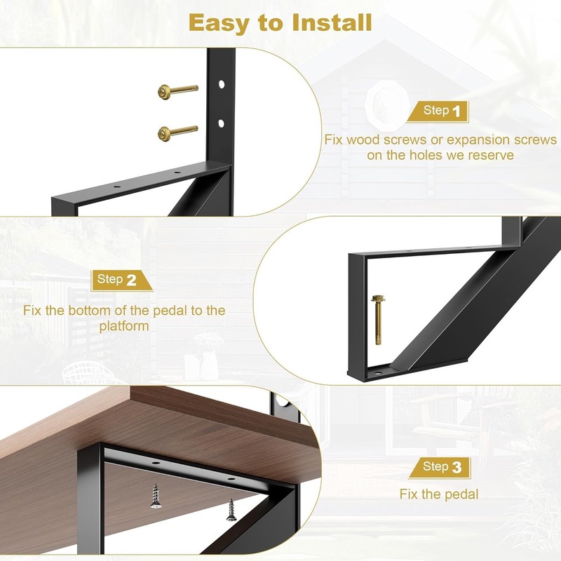 2pcs Steel Stair Riser Step Stair Stringer Metal Stair Step Riser for Outdoor gallery