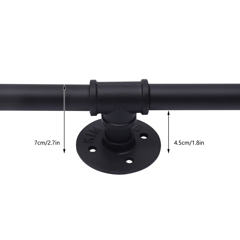 10/12/13ft Multifunctional Staircase Handrail Black Iron Loft Pipe Handrail Wall gallery