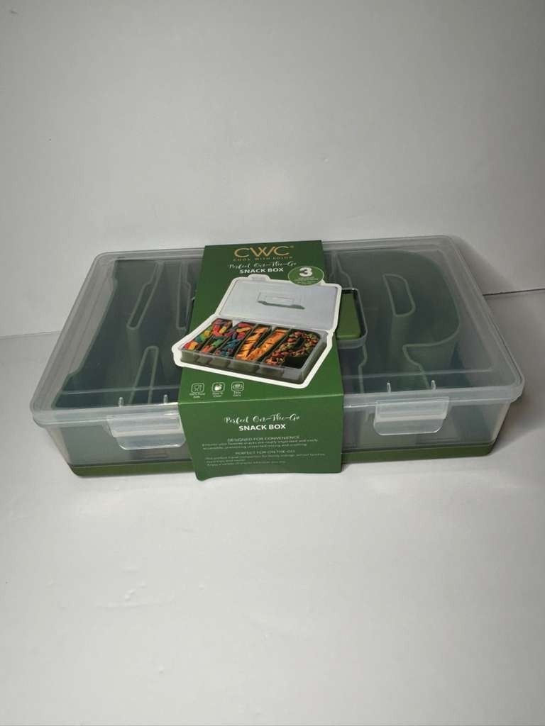 CWV Cook With Color Green 3 Compartments Snack Box 84.2 Oz New gallery