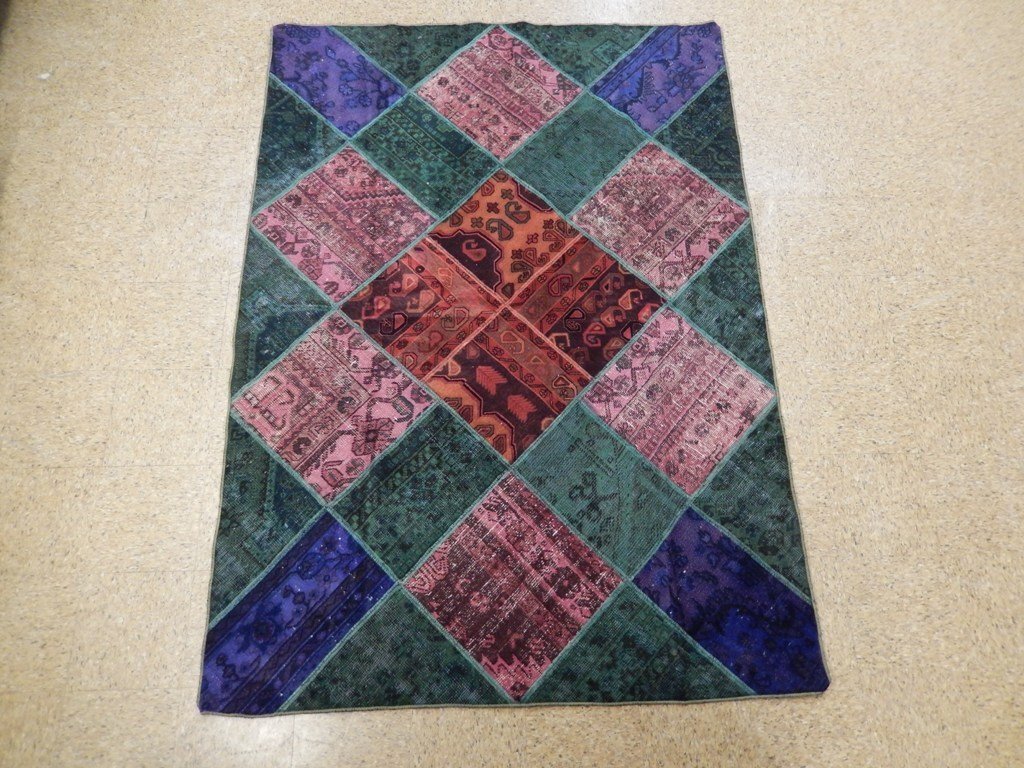 6x8' Multi Color Antique Perssiaan Patchwork Rug 22185 gallery