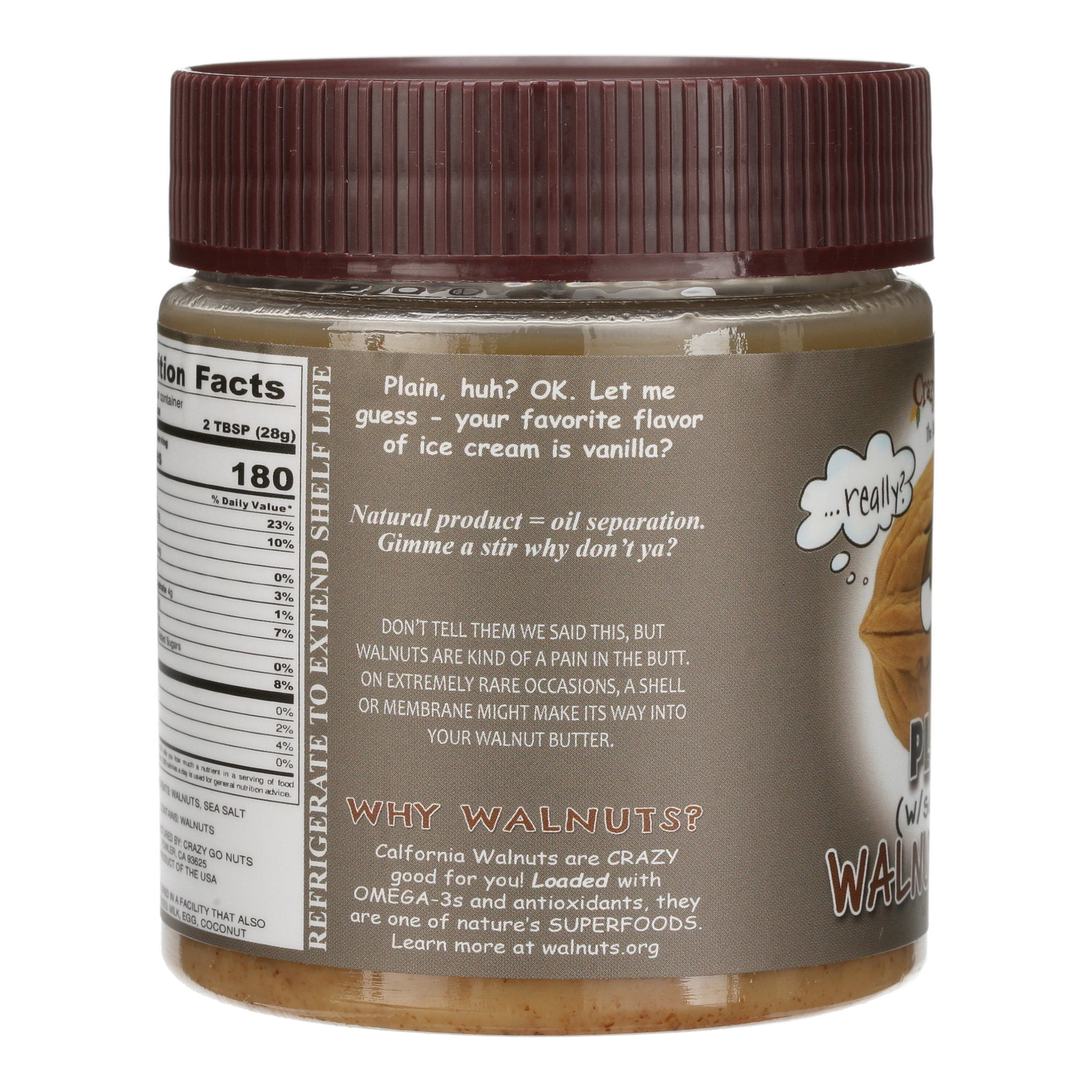 (2-Pack) Plain W/Sea Salt Walnut Butter, 9 oz gallery