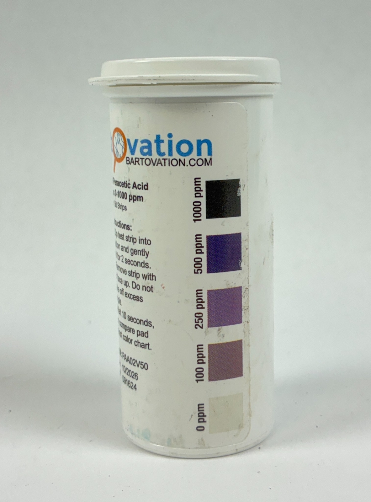 Bartovation Chlorine & Peracetic Test Strips 0-1000 ppm Set of 2 gallery