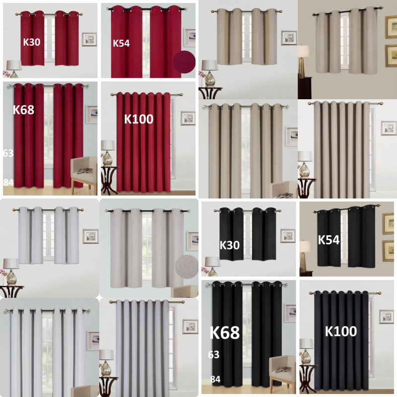 1/2PC100% BLACKOUT UNLINED HEAVY THICK THERMAL PANELS WINDOW CURTAIN TREATMENT gallery