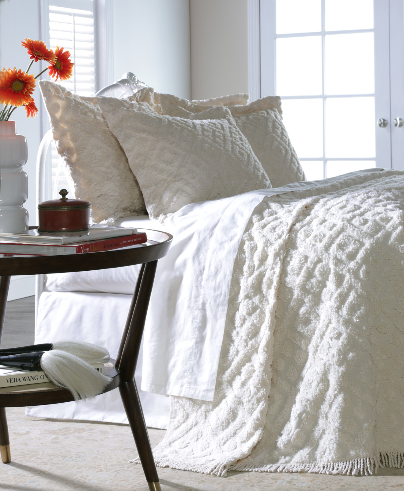 DIAMOND TUFTED CHENILLE BEDSPREAD, ALL COTTON gallery