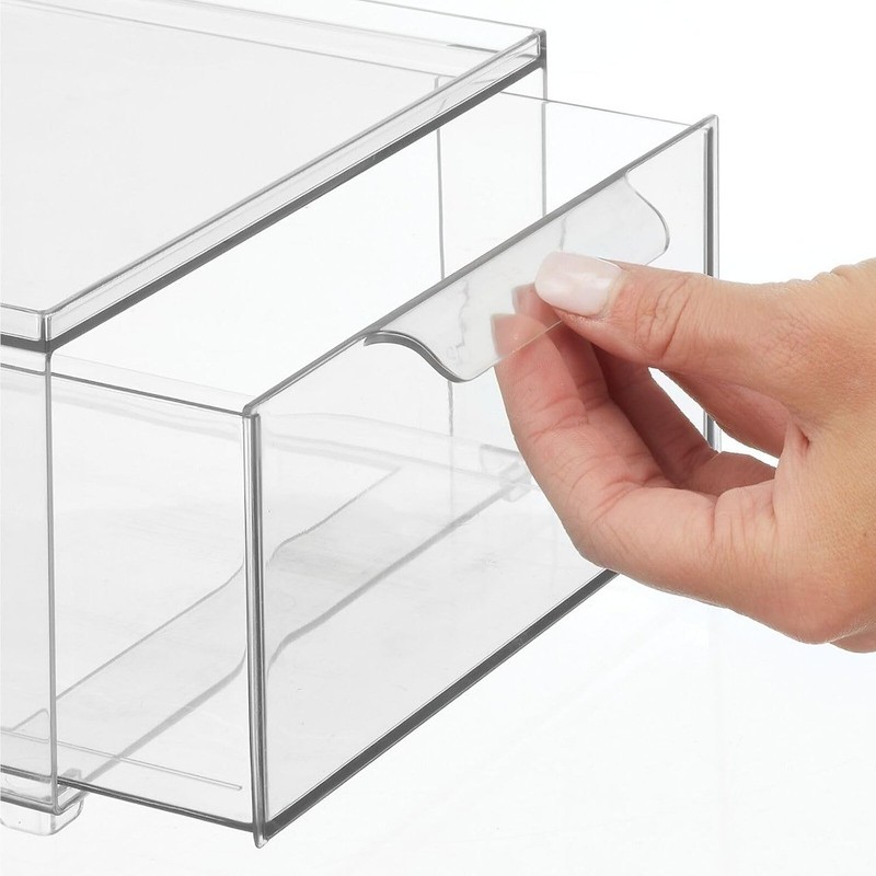 mDesign Plastic Stackable Bathroom Storage Organizer Bin with Pull Out Drawer gallery