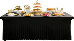 6FT Rectangular Spandex Table Cover Stretch Fitted Tablecloth for Vendor Wedding
