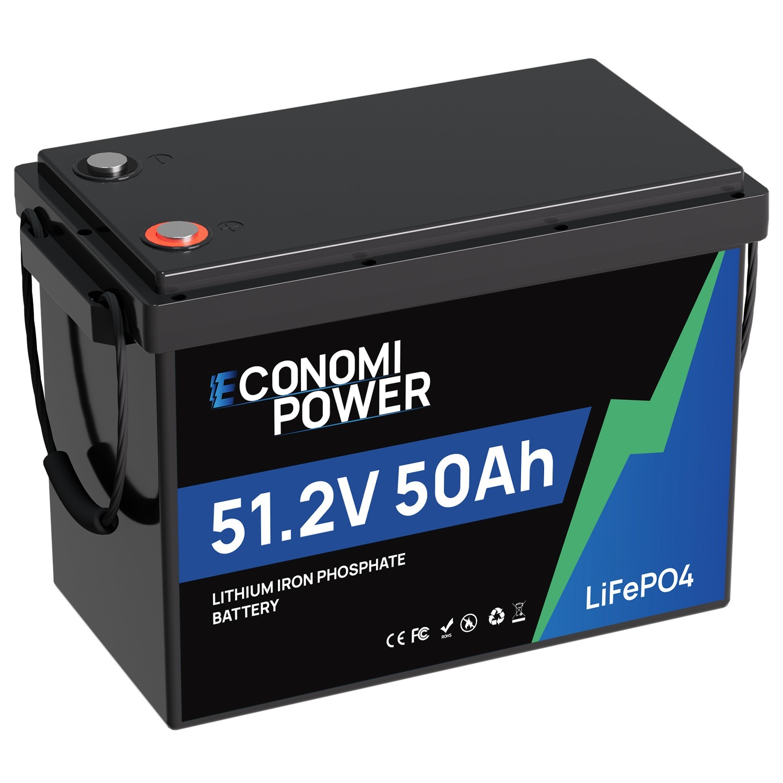 48V 50Ah LiFePO4 Lithium Battery Deep Cycle BMS for Golf Cart RV Solar Off Grid gallery