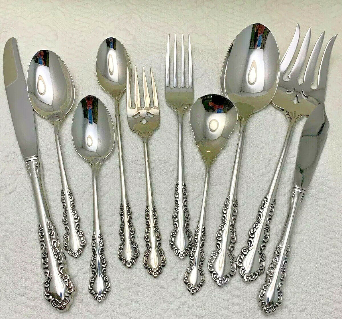 Oneida SHELLEY Stainless Heirloom Cube Glossy Silverware Flatware CHOICE Shelly gallery