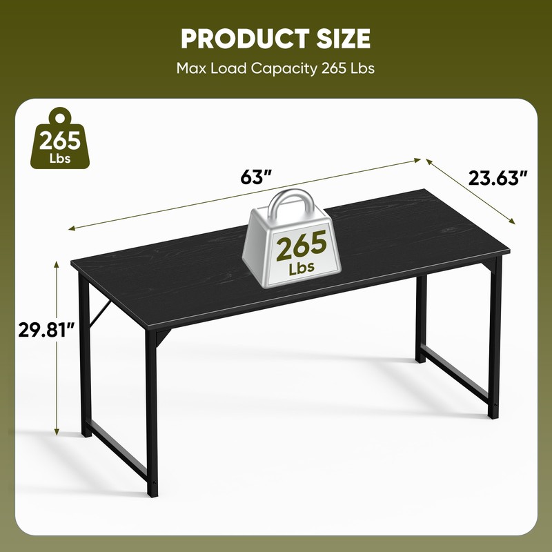 Computer Desk with Storage and Hook for Home Office-Available in 40/47/55/63inch gallery
