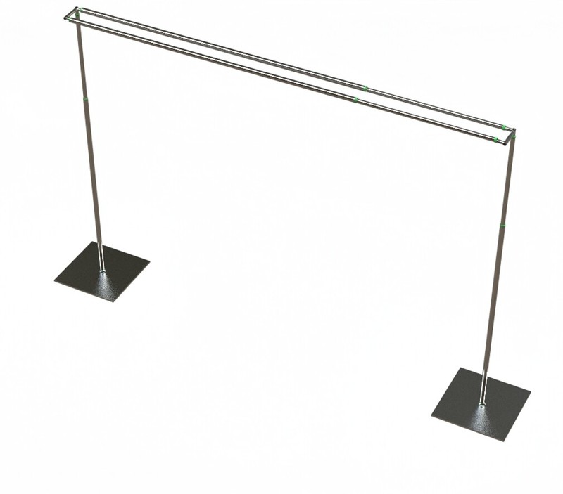 DOUBLE CROSS BAR ADJUSTABLE QUICK BACKDROP KIT 10 FT x 10 FT PIPE WITHOUT DRAPE gallery