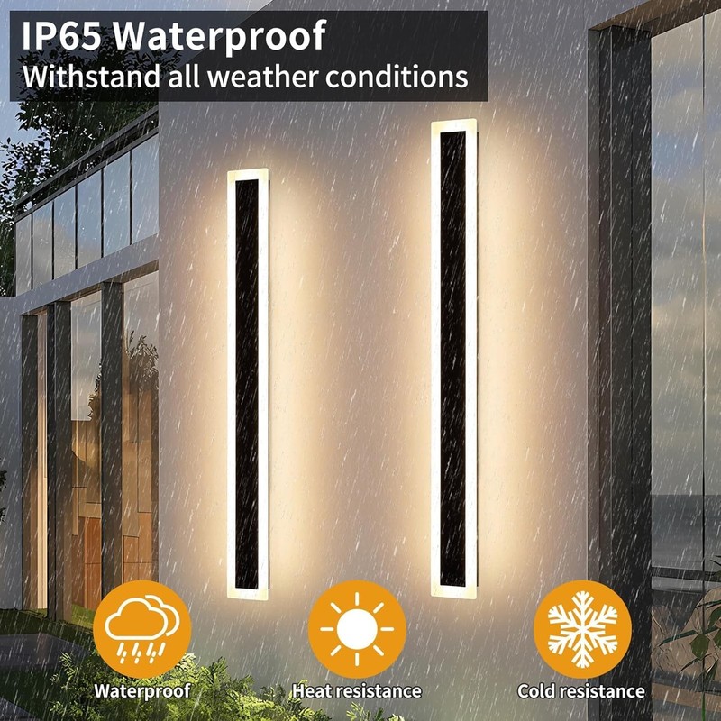 Upgrade Widened 2 Pack Long Outdoor LED Wall Light, 57inch Modern Minimalist gallery
