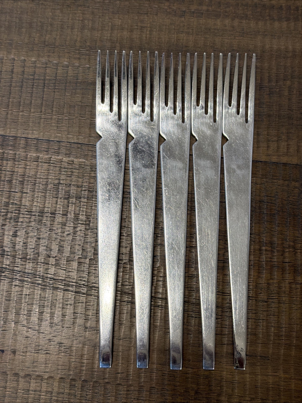 5 pc set Gense TRIAD 7 7/8" Forks Mid Century Modern stainless Flatware gallery