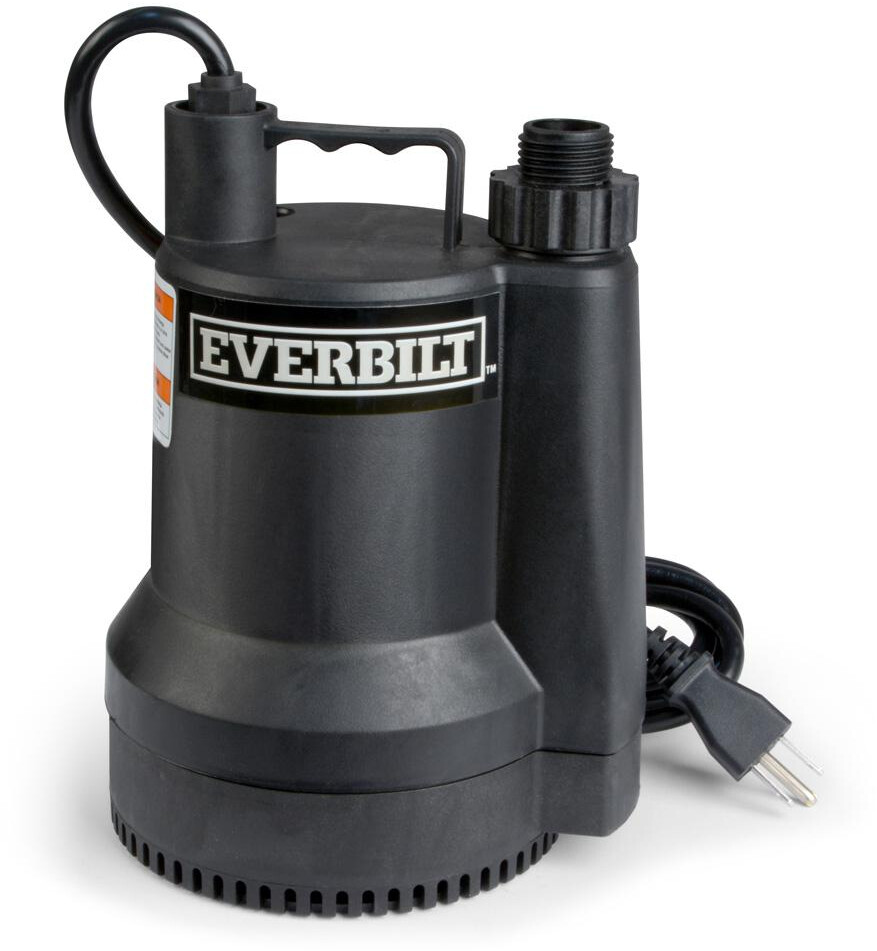 Submersible Utility Pump 1/6 HP Plastic Corrosion Resistant High Pumping