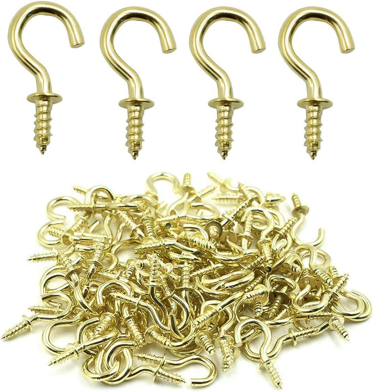 100 Pcs 1/2" Ceiling Cups Hooks Screw Hooks Ceiling Cup Hooks Self-T... gallery