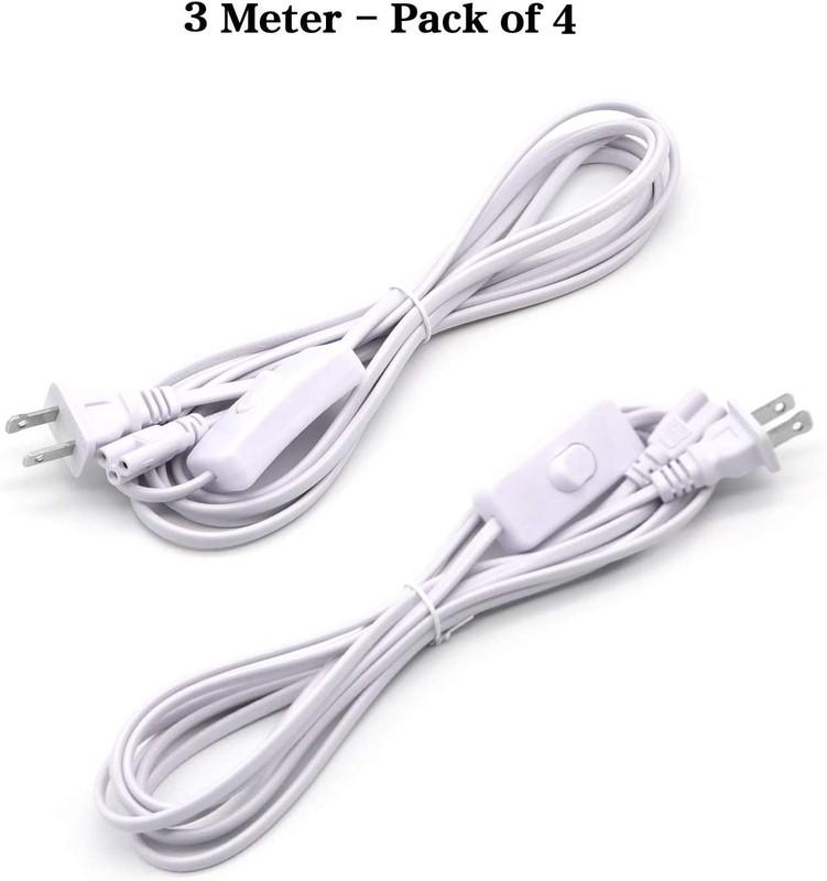 8 Pack 10FT Power Cable Cords Adapter Wire Switch for LED Tube Light Fixture gallery