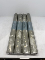 4 New Rolls Tempaper Elements Self-Adhesive Wallpaper Flock-Storm Gray Metallic