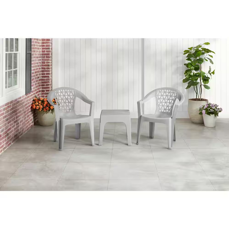 Light Grey Penza Stack Resin Outdoor Dining Chair gallery