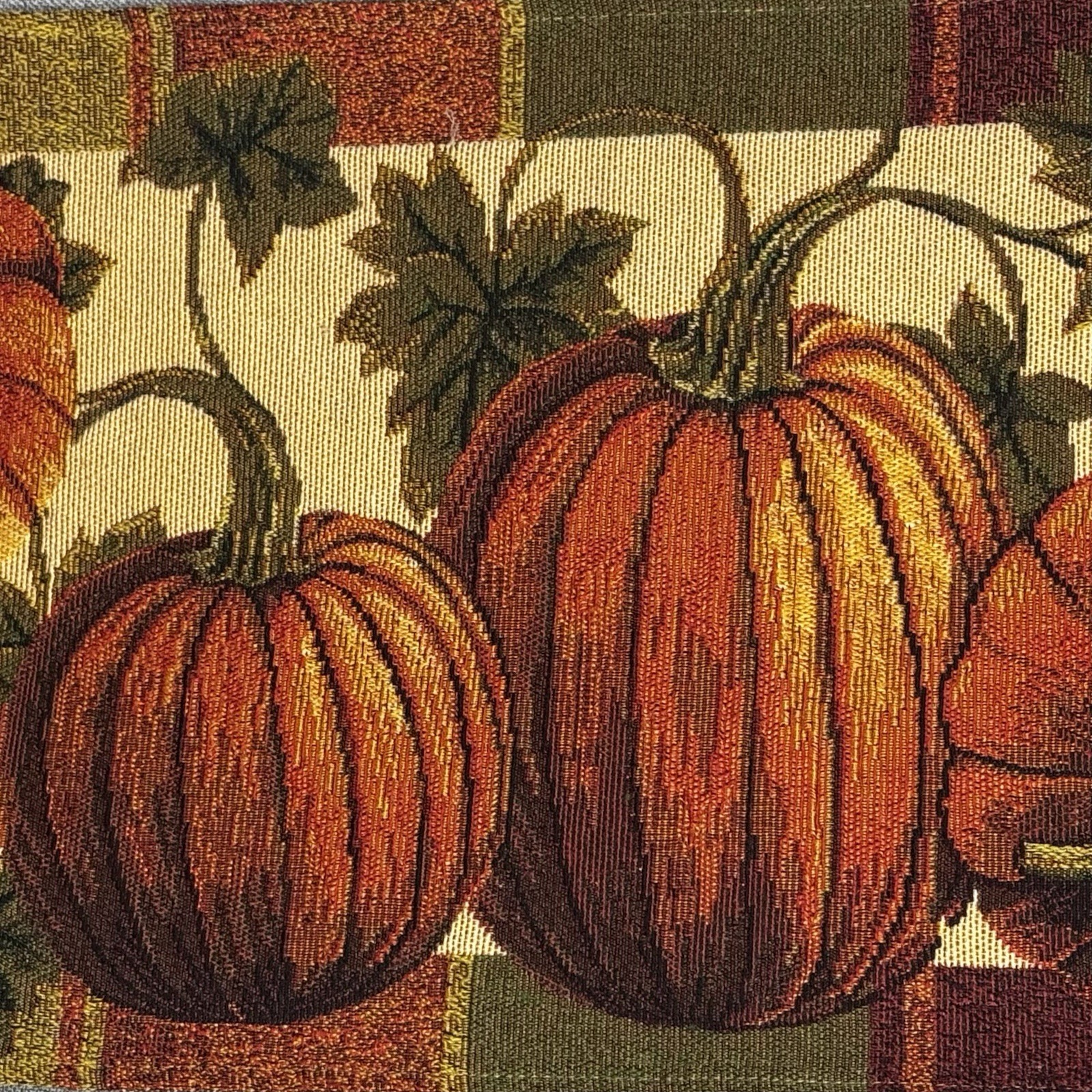 Vintage Fall Pumpkin Table Runner 12x70 Harvest Pumpkin Vine Autumn Decor gallery