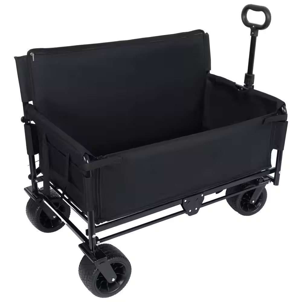 3-In-1 Convertible Folding Wagon Serving Cart with Bench Seat and Storage-500 Lb gallery