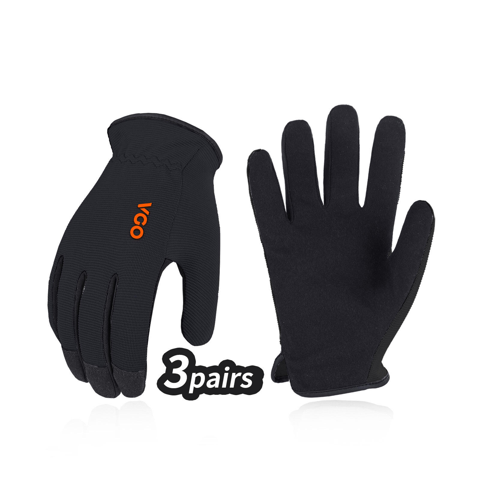 Vgo 3Pairs Multifunctional Light Duty Work Gloves,Garden Gloves (black, AL8736) gallery