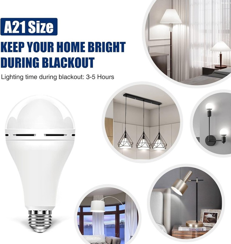 8Pack Emergency-Rechargeable-Light-Bulb,6500K LED Light Bulb with 1200 mAh,Hook gallery