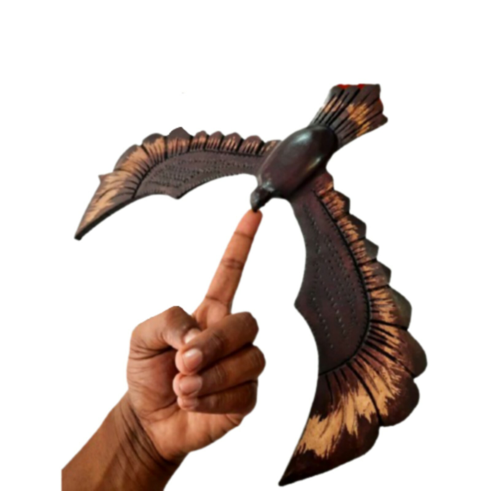 Handmade Wooden To The Point balanced Bird by Beak Natural Wood Carving Bird gallery
