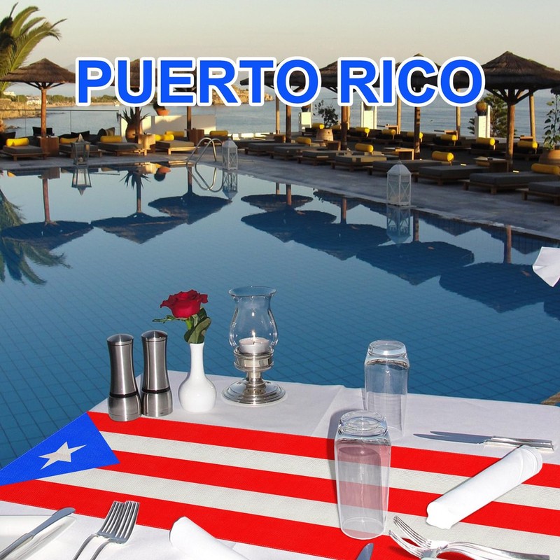 Puerto Rico Table Runner Linen Tablecloth for National Day 13x72 Inch 2 Pack gallery