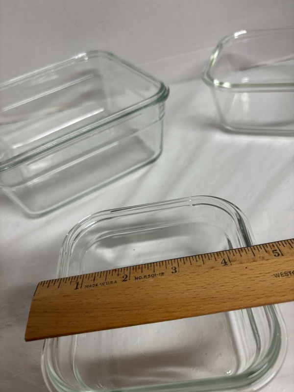 Set of 4 Nesting Glasbake Square Clear Glass Baking Dishes gallery