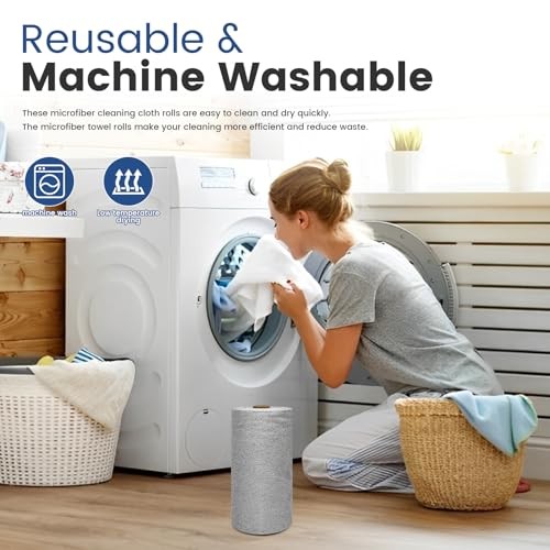 75 Pack Microfiber Cleaning Cloth Roll,Reusable Washable Ultra Tear Away gallery