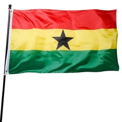 DANF Ghana Flag 3×5 Ft Thick Polyester, Fade Resistant, Brass Grommets, Canva…