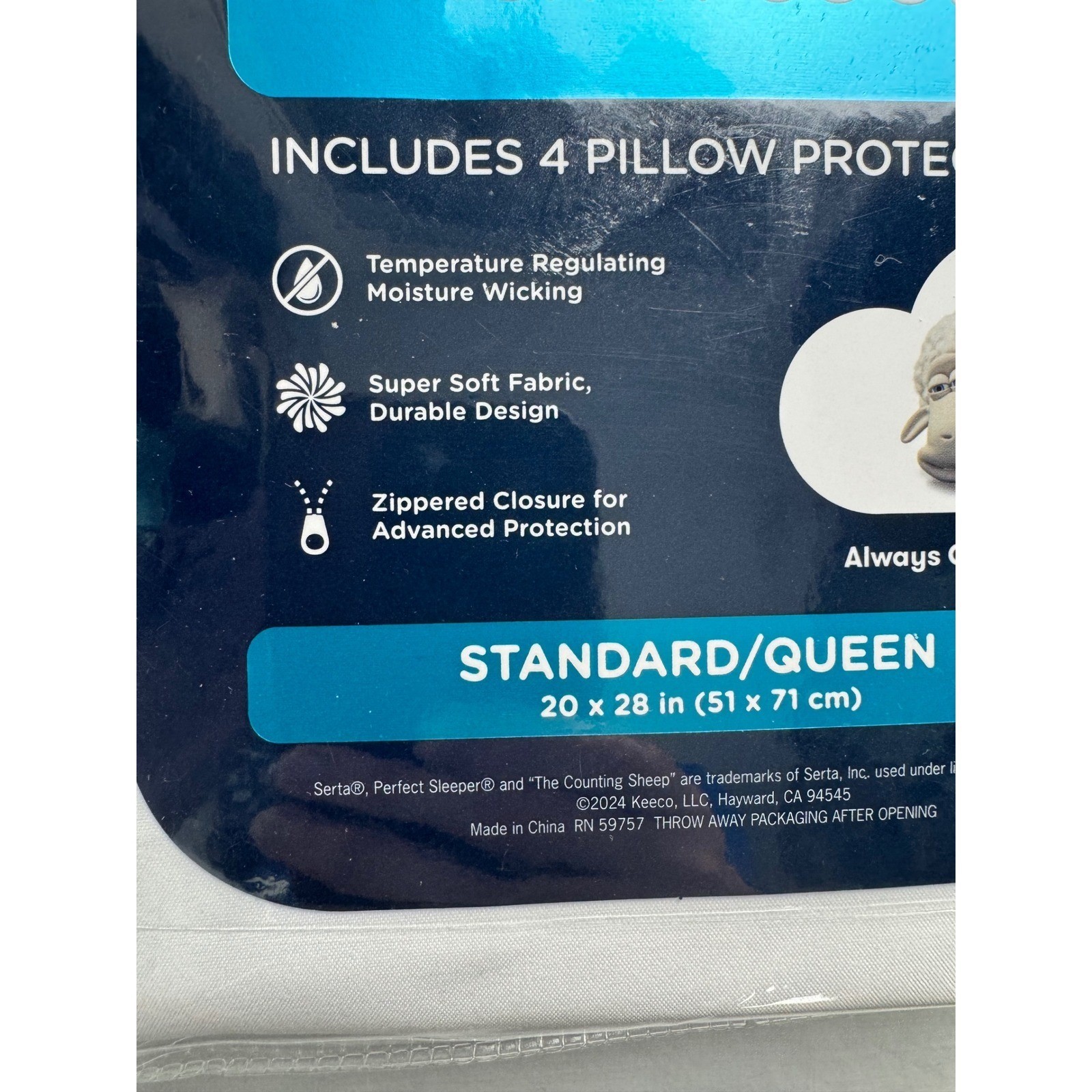 Serta Perfect Sleeper Elite Wick N Cool 4 Pack Pillow Protectors Queen White gallery
