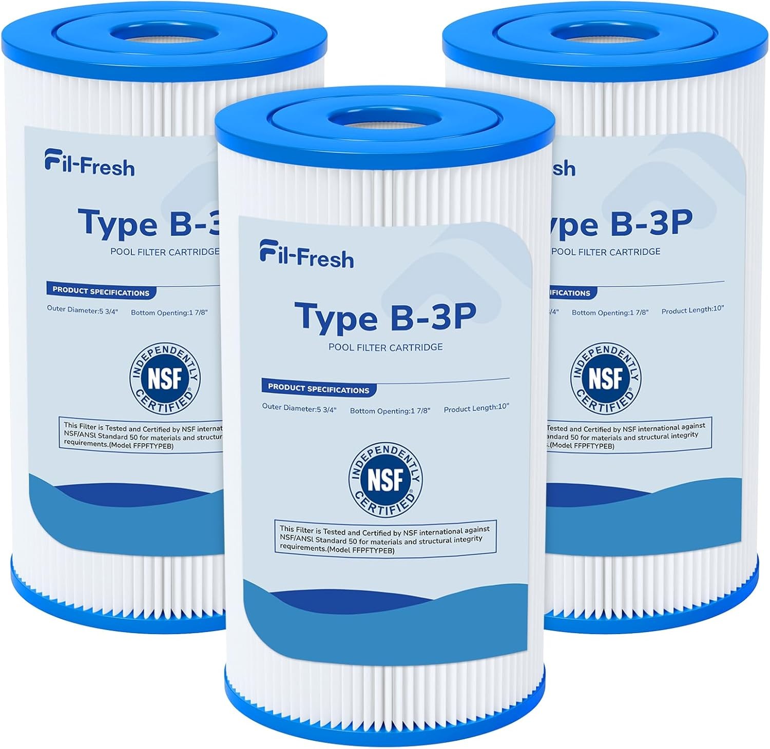 Fil-fresh Type B Pool Filter Cartridge for Intex 2500 GPH Pump 29005E 3-Pack gallery