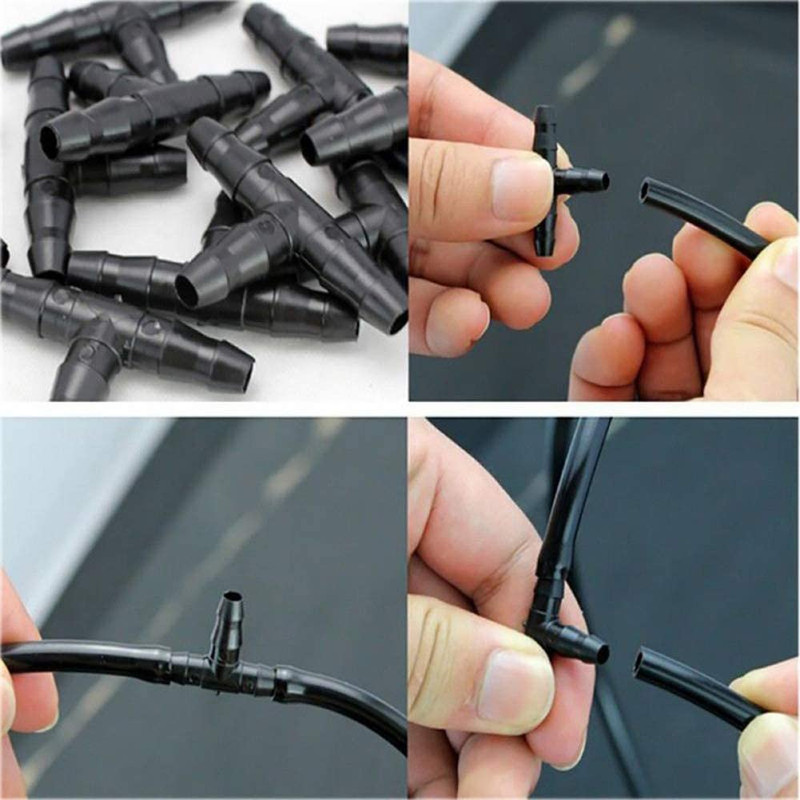 200 Pcs 1/4 Universal Barbed Tee Fittings Drip Irrigation Barbed Connectors gallery