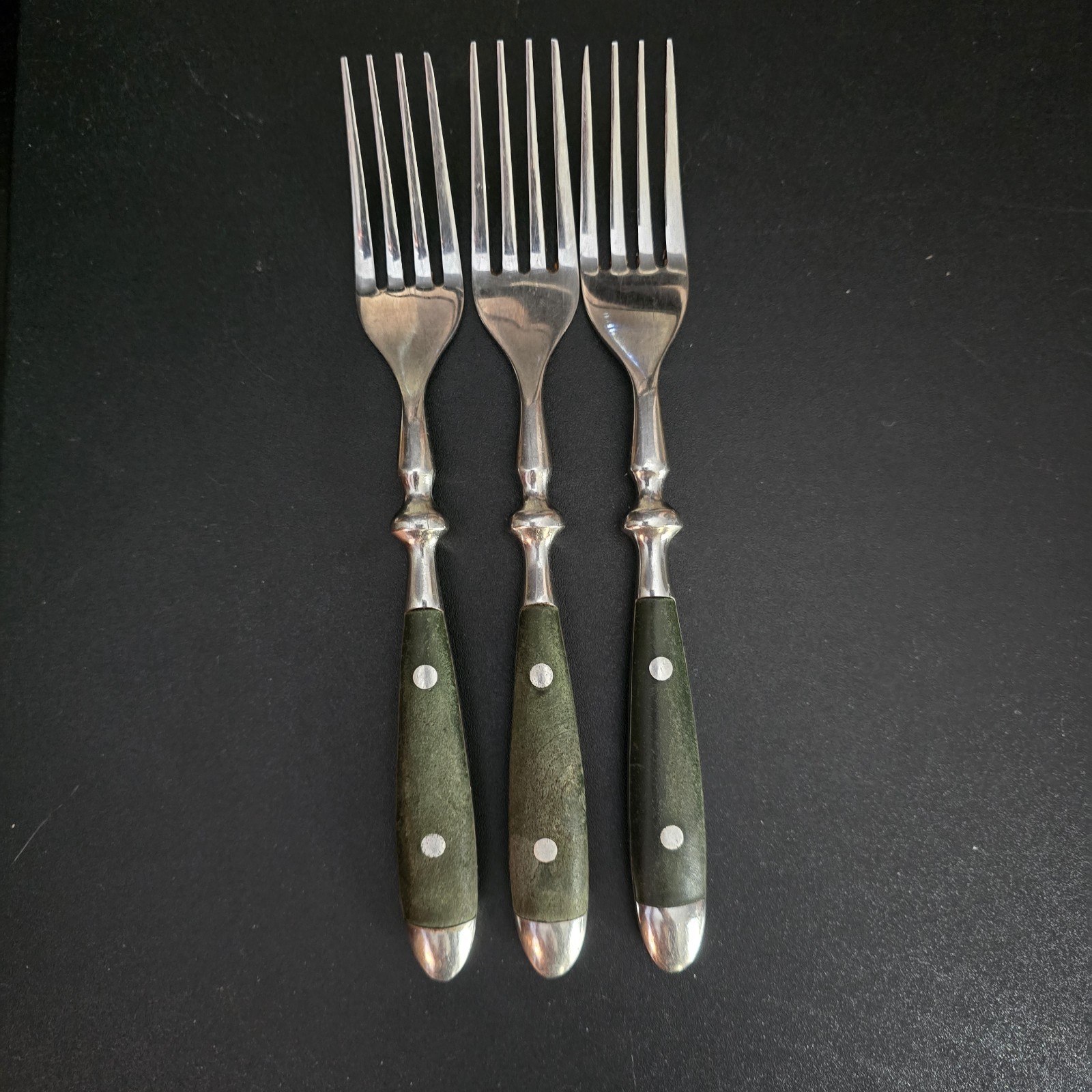 Hampton Silversmiths BISTRO-GREEN 3 Dinner Forks 7 7/8" Stainless Flatware gallery