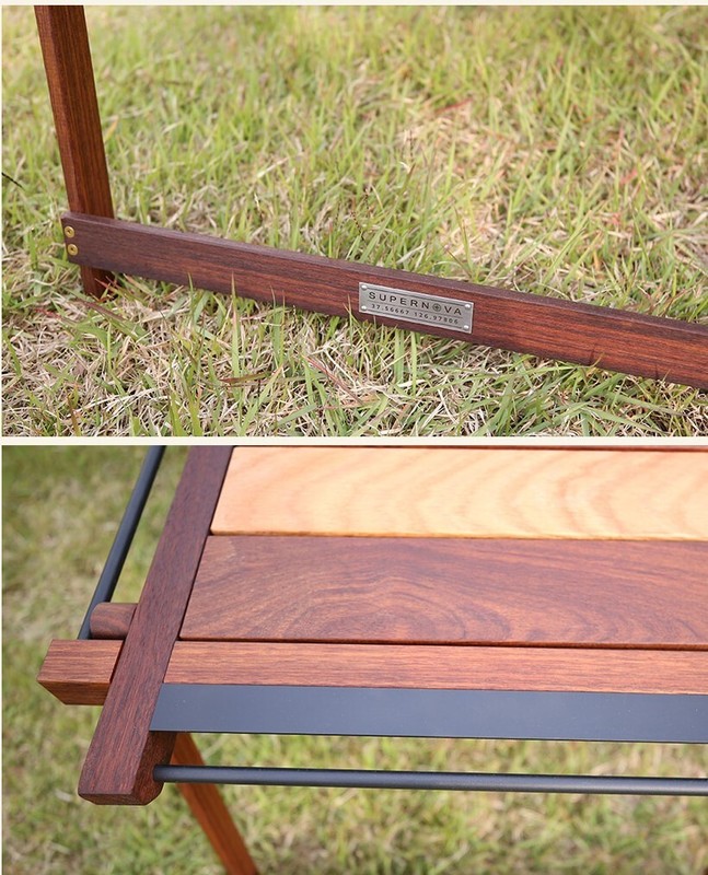Supernova Super Craft Foldable red oak and teak Wood Table, Camping, Glamping gallery