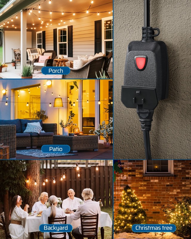 DEWENWILS Waterproof Outdoor Dimmer Plug, Remote Control, for Patio & Garden gallery