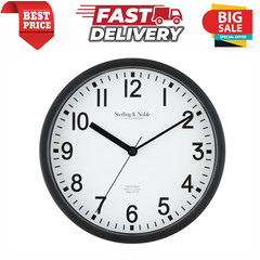 NEW 8.78″ Basic Indoor Analog Round Modern Wall Clock, Black (FAST SHIPPING)