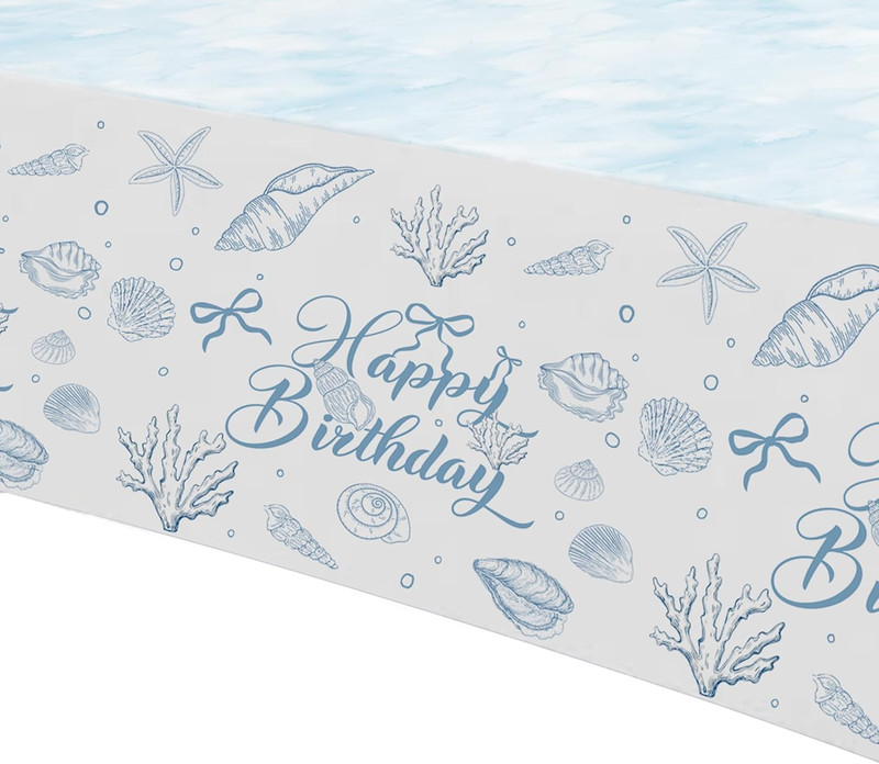 Seashell Party Tablecloth Decorations for the Summer Ocean Birthday Baby Shower gallery