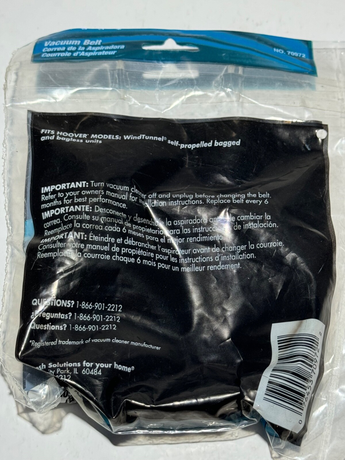 Fresh Solutions 70972 Vacuum Belt for Hoover Style 170 Bag & Bagless Unit-1 Belt gallery