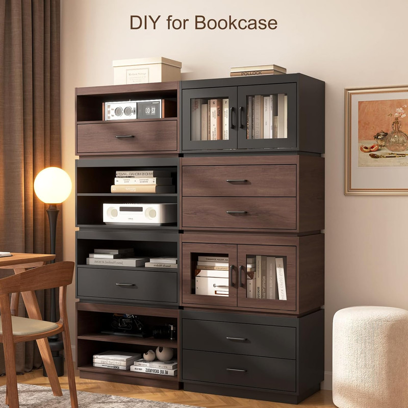 Stackable Storage Drawers, 28" Wide Storage Bins with 2 Drawers for Closet Organ gallery
