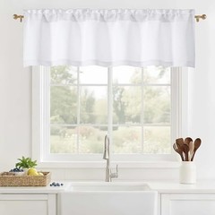 White Valance for Windows – Solid Light 60″W x 14″L (Pack of 1) Pure White