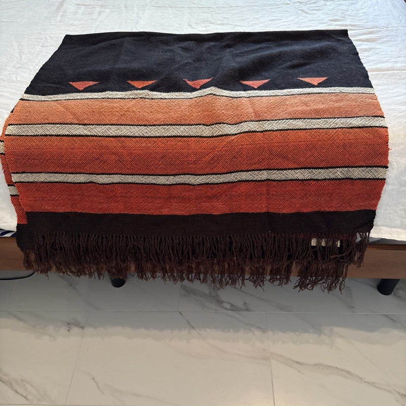 Vtg Kozikowski Santa Fe Opera Throw Shawl 34x66 Hand Loomed Southwestern 80s gallery