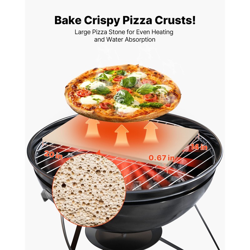 Uimoso Rectangular Pizza Baking Stone 20 x 14 in for Oven and Grill Use gallery