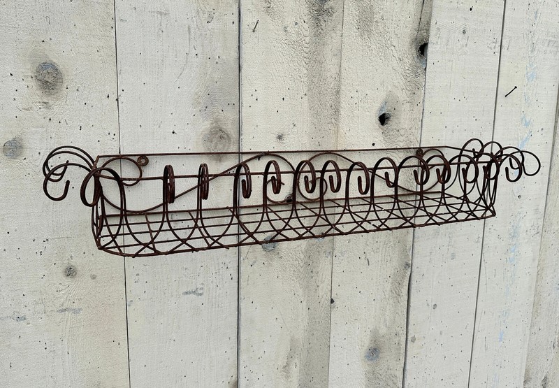 45" Window Box Wall Mount Planter - Outdoor Patio Metal Basket Wrought Iron gallery