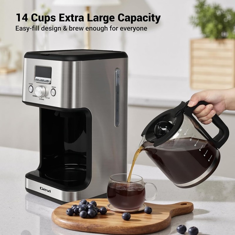 Gevi 14-Cup Programmable Coffee Maker, Drip Coffee Machine with Normal & Strong gallery