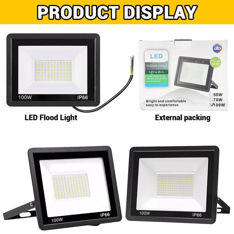 10Pack 100W LED Flood Light Garden Outdoor Lamp Yard Security Spotlight Fixtures gallery